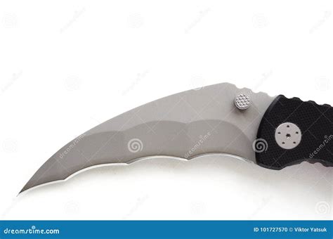 Wavy Curved Blade Knife on White Background. Stock Photo - Image of ...