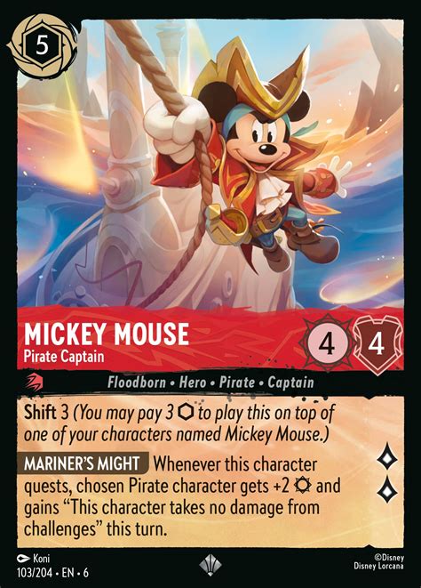 Mickey Mouse - Pirate Captain Lorcana Card | inkDecks.com