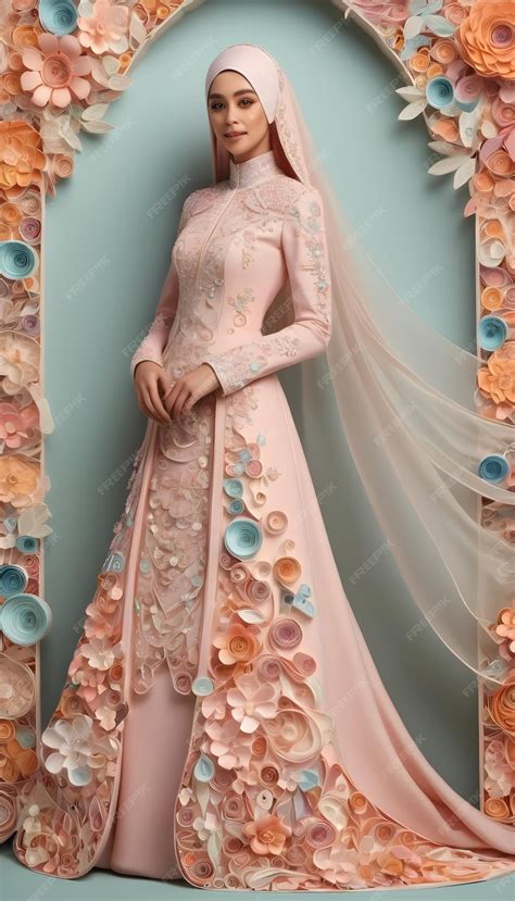 Islamic bride dress quilling | Premium AI-generated image
