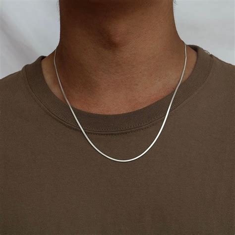 2mm Silver Snake Chain, Mens Chain, Silver Chain Mens, Flat Snake ...