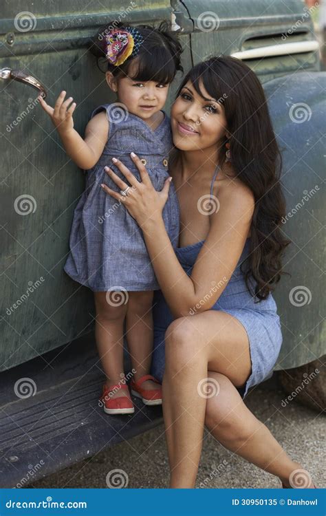 Beautiful Latina Mother and Daughter Stock Image - Image of mother, leisure: 30950135