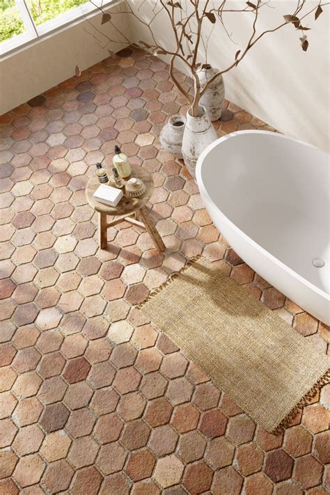 Parefeuille Terracotta Bathroom Floor | ANN SACKS Tile & Stone