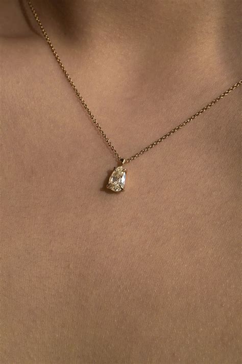 Antique Champagne Pear Cut Diamond Adjustable Heirloom Necklace ...
