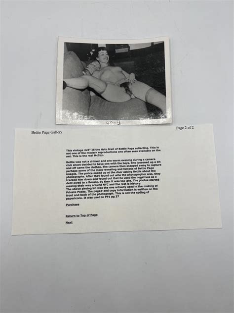 Sold Price: Vintage Bettie Page Original Private Peeks Photo - Invalid ...