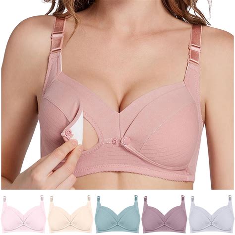 Bovxnpu Women's Maternity Nursing Bras, Nursing Bras for Breastfeeding Soft Cotton Front Button ...