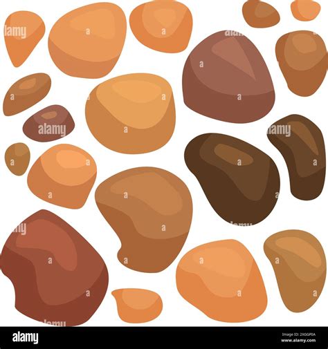 Illustration featuring a set of smooth brown stones lying on a white ...