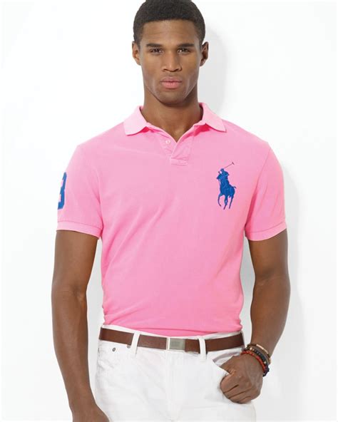 Mens Pink Designer Polo Shirt