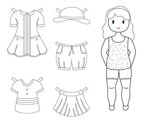 Paper Dolls To Color - 10 Free PDF Printables | Printablee