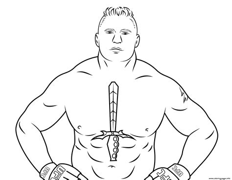 Wwe Brock Lesnar Coloring Page Coloring page Printable