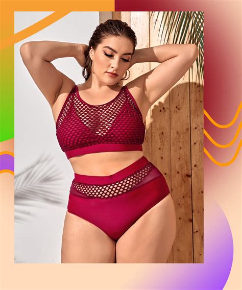 Plus Size High Waisted Swimwear