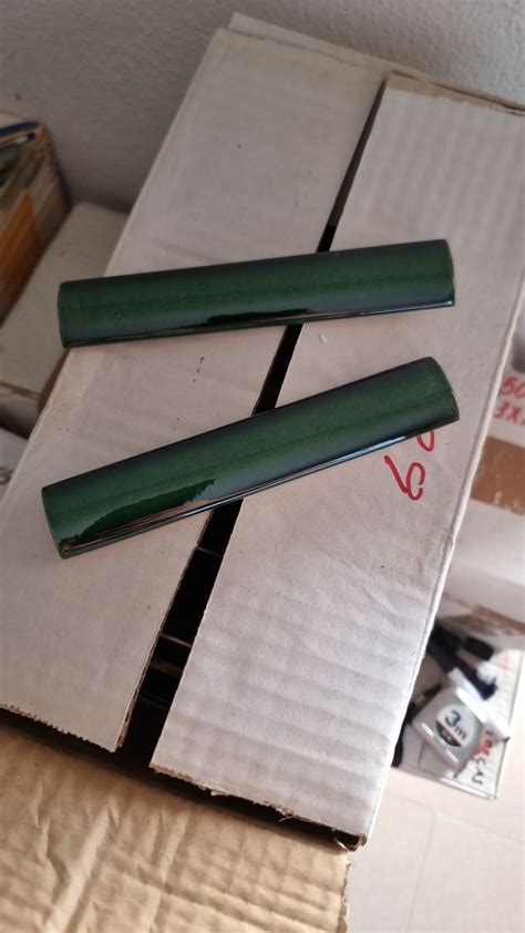 Meia cana vidrado verde 3,5 X 15 Nossa Senhora de Fátima • OLX.pt