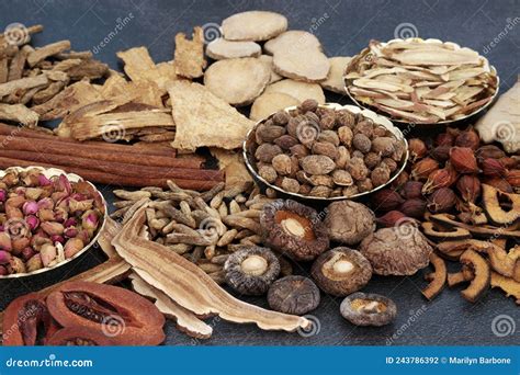 Traditional Chinese Medicinal Herbs and Spice Ingredients Stock Photo ...