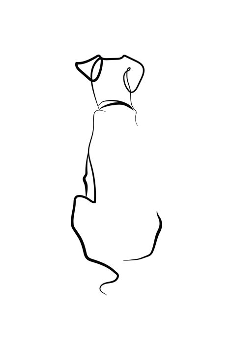 Dog Art Dog Tattoo Labrador Drawing Dog Lover Gift Dog Art Print Pet Portrait Minimalist Line ...