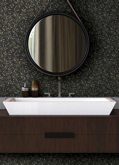 NU6431 - Olivia Black Peel and Stick Wallpaper - by NuWallpaper