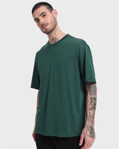 Buy Men's Dark Forest Green Oversized T-shirt Online at Bewakoof