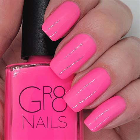 Hot Summer Day: Bright Pastel Neon Pink Nail Polish Handmade by GR8 ...