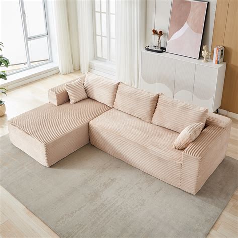 Wrought Studio™ 110" Modular Sectional Sofa No Assembly, L-Shape Floor ...