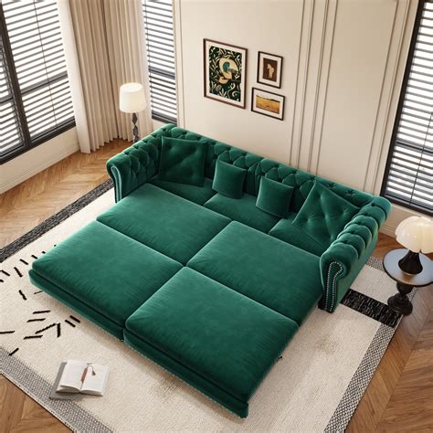 89" Convertible King Size Sofa Bed, 3-in-1 Sleeper Sofa with Pull-Out ...