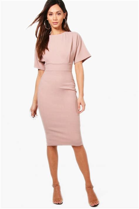 Petite Tie Waist Formal Wiggle Midi Dress | Midi dress, Fashion dresses ...