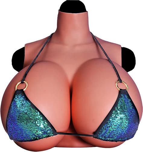 Amazon.com: TDHLW Silicone Breast Forms Fake Huge Boobs G Cup Breastplate, Round Collar Fake ...