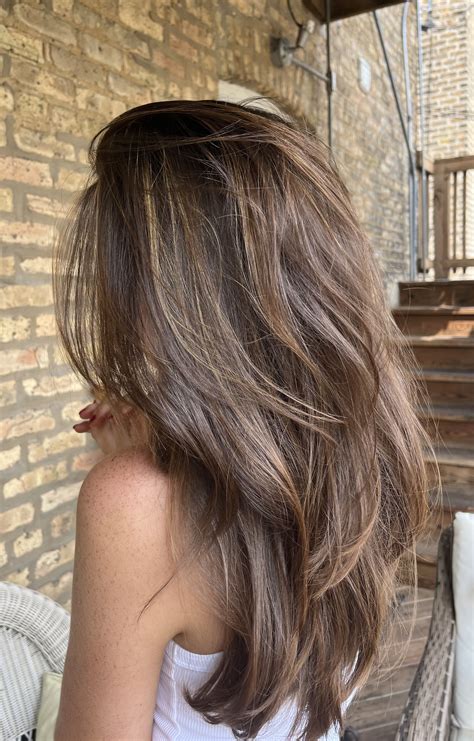 Brunette Balayage with long layers | Light brown hair, Highlights brown ...