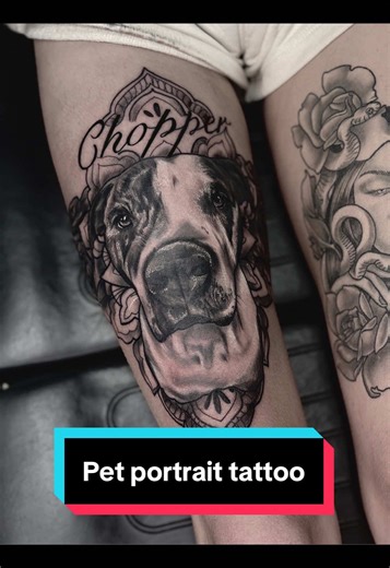 Chopper the Dog: A Unique Pet Portrait Tattoo