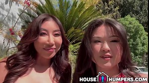 HouseHumpers Newlywed Asian Lesbian Couple Want To Try Some Real Dick