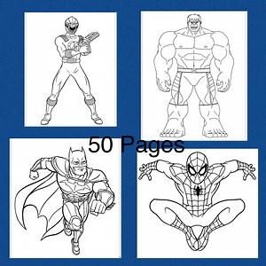 Superhero 45 Printable Coloring Pages-instant Download-fun Activity for Kids-birthday Party Activity - Etsy Australia
