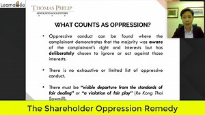 [Webinar - (English) The Shareholder Oppression Remedy] For complete...