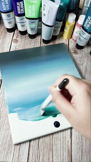 Lighthouse night sky seascape painting/ easy acrylic painting for beginners ✨️