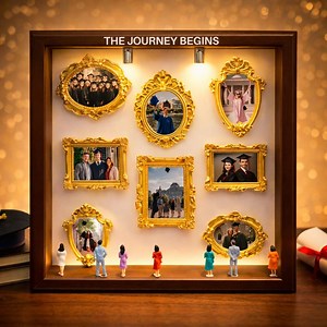 Custom DIY Mini Museum Silhouette Box, Graduation Photo Shadow Box, the Journey Begins Lighted Display Frame Gift - Etsy UK