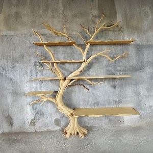 Tree Branch Floating Bookshelf Wall Mount Live Edge Shelves Solid Wood Art Driftwood Sculpture Rustic Bookcase Home Decoration - Etsy