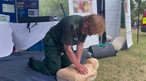 Our wonderful community first responders are giving CPR demonstrations! Pop to the emergency services village and learn yourself ❤️ #RoyalNorfolkShow | East of England Ambulance Service NHS Trust