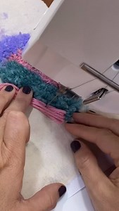 Have you tried rug making on your sewing machine? Yes with free motion stitching! When I first learned about this method I had to give it a try using thrifted yarn. Now to find time to make a real rug ✨ | Vania Santos