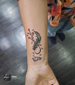Tatynpobka tattoos Infinity feather tattoo 😍 Done by@surojit Appointment & consultations Call or Whatsapp 🇮🇳9678932725 We accept all credit card/debit Card/UPI / payments #tattooappointmentsavailable #tattooguwahatiartist #tattoobestshop #tattoodesigns #tattooideas #tattooartist #tattooart #tattoostyle #tattoodesign | Tatynpobka tattoos