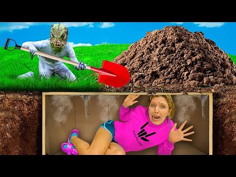 Trapped Underground by Pond Monster for 24 hours Challenge *Help Me ESCAPE*