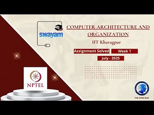 Computer Architecture and Organization Week 1 || NPTEL ANSWERS || #nptel