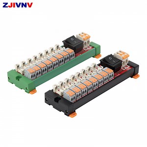 [Hot Item] 8CH DC Fuse Distribution Module DIN Rail Mount Switch DC Power Distribution Strip Module Fuse Splitter Board 8dz Terminal Blocks