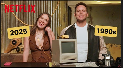 The Electric State | Chris Pratt Tests Millie Bobby Brown's Knowledge on 90s Tech | Netflix
