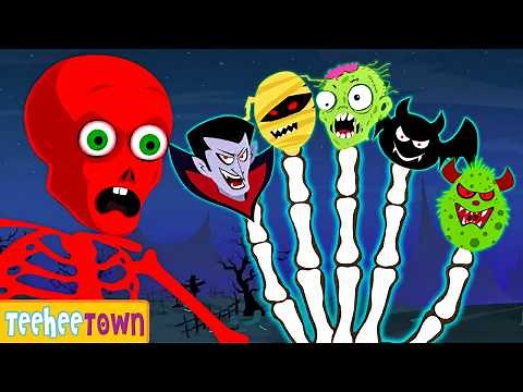 Spooky Skeletons Missing Face + Halloween 2026 Kids Songs | Teehee Town