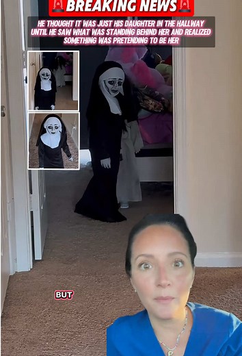 he thought it was just his daughter in the hallway until he saw what was standing behind her and realized something was pretending to be her#scary #scarytiktoks #horrortok #truestory #viral