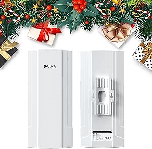 Wireless Bridge Point to Point, W/ 2×1000Mbps LAN Ports - WiFi Bridge Point to Point Outdoor Support VLAN for PtP and PtMP, 48V PoE CPE for Extending Network&Monitoring Highway/Forest Fire/Park