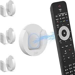 Magnetic Remote Control Holder Wall Mount, 3 Pack Upgrade Remote Control Organizers Storage Self-Adhesive TV Remote Control Rack for Back of TV White