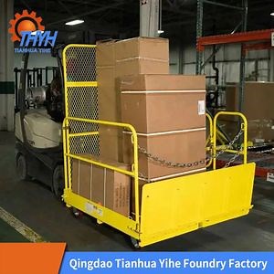 [Hot Item] Chinese Manufacturer Transport Cylinders Gas Bottle Warehouse Metal Collapsible Wire Mesh Forklift Stacking Cage Working Platform Cage