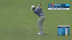 Rickie Fowler nearly holes out to set up birdie at Charles Schwab