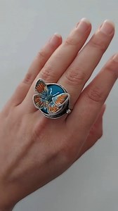 Embroidering a life-sized Western Pygmy Blue Butterfly, the world's smallest butterfly species (wingspan is about 1.2 cm) 🦋 How incredibly unique is this piece from MegEmbroiders on etsy.com 🧡 | Etsy