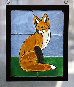 Fox Glass-on-glass Stained Glass Mosaic Suncatcher - Etsy UK