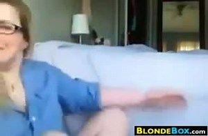 Fat Blonde Nerd Masturbating