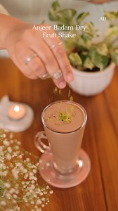Anjeer Badam Chocolate Shake Healthy, and refreshing, this Anjeer Badam Chocolate milkshake recipe is the perfect beverage to give you a quick energy boost throughout the day! It is delicious, packed with nutrients, and super comforting at the same time Try this recipe out soon and don't forget to follow @nutfruit.in for more such recipes and tips! Recipe: 3 dried figs 2 Tbsps almonds 1 banana 1 tbsps cocoa Salt 1/2 cup milk Honey if required Ice Cubes NUTS: Dried Figs Almonds Process: 1. Soak t