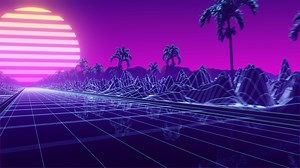 Loop background neon retro wave 80s style